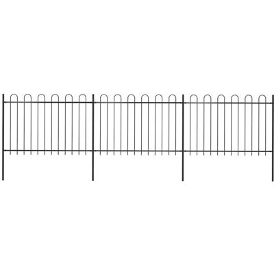 Vidaxl - Valla De Jardín Con Aro Superior De Acero 537x120 Cm Negra Vidaxl - Valla De Jardín Con Aro Superior De Acero 537x120 Cm Negra