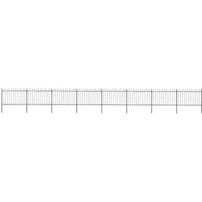 Vidaxl - Valla De Jardín Con Aro Superior De Acero 1426x120 Cm Negra Vidaxl - Valla De Jardín Con Aro Superior De Acero 1426x120 Cm Negra