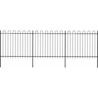Valla De Jardín Con Aro Superior De Acero 537x150 Cm Negra Vidaxl Valla De Jardín Con Aro Superior De Acero 537x150 Cm Negra Vidaxl