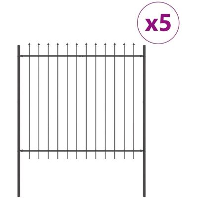 Vidaxl - Cercado de Jardín con Punta de Lanzador Gris 8,5x1,5 m Acero - Gris - 8,5x1,5 m - Cercado de jardín Vidaxl - Cercado de Jardín con Punta de Lanzador Gris 8,5x1,5 m Acero - Gris - 8,5x1,5 m - Cercado de jardín