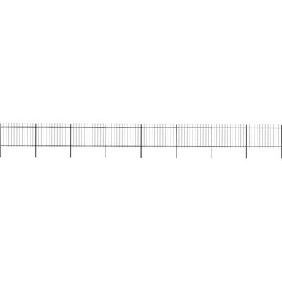 Vidaxl - Valla De Jardín Con Punta De Lanza De Acero 1426x120 Cm Negra Vidaxl - Valla De Jardín Con Punta De Lanza De Acero 1426x120 Cm Negra