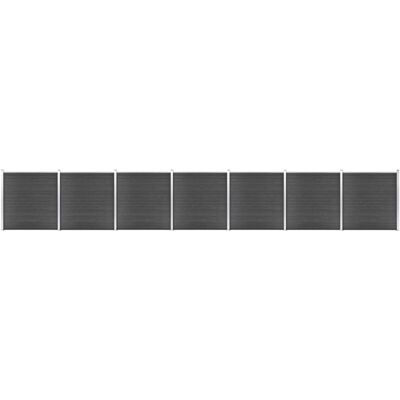 Vidaxl - Juego De Paneles De Valla Wpc Negro 1218x186 Cm Vidaxl - Juego De Paneles De Valla Wpc Negro 1218x186 Cm