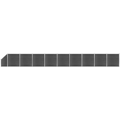 Vidaxl - Juego De Paneles De Valla Wpc Negro 1657x(105-186) Cm Vidaxl - Juego De Paneles De Valla Wpc Negro 1657x(105-186) Cm