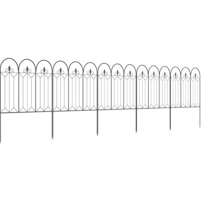 Outsunny Vallas De Jardín 305x79,5 Cm Set De 5 Vallas Decorativas Para Jardín Metálicas Combinación Libre Barrera Para Animales Para Patio Césped Outsunny Vallas De Jardín 305x79,5 Cm Set De 5 Vallas Decorativas Para Jardín Metálicas Combinación Libre Barrera Para Animales Para Patio Césped