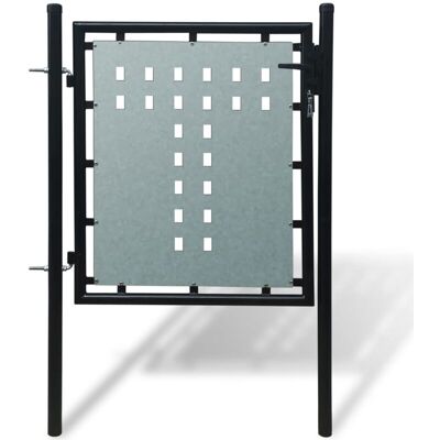 Puerta De Valla De Jardín Negra 100x125 Cm Vidaxl Puerta De Valla De Jardín Negra 100x125 Cm Vidaxl