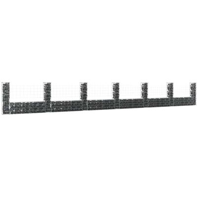 Cesta De Gaviones Forma De U 2 Postes De Hierro 740x20x100 Cm Vidaxl Cesta De Gaviones Forma De U 2 Postes De Hierro 740x20x100 Cm Vidaxl