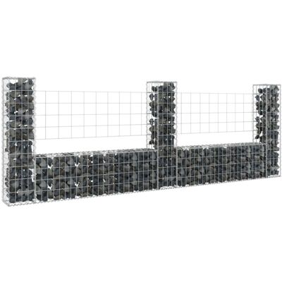 Vidaxl - Cesta De Gaviones Forma De U 3 Postes De Hierro 260x20x100 Cm Vidaxl - Cesta De Gaviones Forma De U 3 Postes De Hierro 260x20x100 Cm