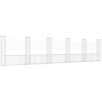 Vidaxl - Cesta De Gaviones Forma De U 6 Postes De Hierro 620x20x150 Cm Vidaxl - Cesta De Gaviones Forma De U 6 Postes De Hierro 620x20x150 Cm