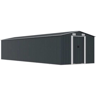 Cobertizo Jardín Acero Galvanizado Gris Antracita 257x779x181cm Vidaxl Cobertizo Jardín Acero Galvanizado Gris Antracita 257x779x181cm Vidaxl