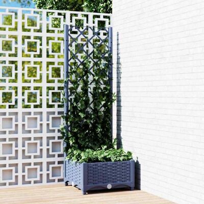 Jardinera Con Enrejado Pp Azul Gris 40x40x121,5 Cm Vidaxl Jardinera Con Enrejado Pp Azul Gris 40x40x121,5 Cm Vidaxl