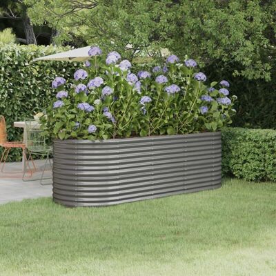 Jardinera de jardín vidaXL 224x80x68 cm Gris - Maceta de jardín Jardinera de jardín vidaXL 224x80x68 cm Gris - Maceta de jardín