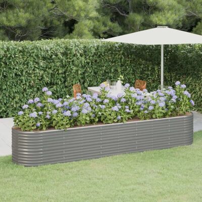 Vidaxl - Jardinera Arriate Acero Galvanizado Gris 368x80x68 Cm Vidaxl - Jardinera Arriate Acero Galvanizado Gris 368x80x68 Cm