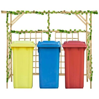 Vidaxl - Pérgola De Jardín Para 3 Cubos De Basura Madera Pino Impregnada Vidaxl - Pérgola De Jardín Para 3 Cubos De Basura Madera Pino Impregnada