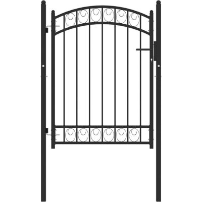Puerta De Valla Emmen Con Arco Superior De Acero, 100x98,5 Cm, Negro Vidaxl Puerta De Valla Emmen Con Arco Superior De Acero, 100x98,5 Cm, Negro Vidaxl