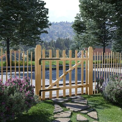 Puerta Para Valla 100x90 Cm Madera De Avellano Vidaxl Puerta Para Valla 100x90 Cm Madera De Avellano Vidaxl