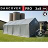 DANCOVER Carpa grande de almacén pro 3x8x2x2,82m, pvc, Gris - Gris