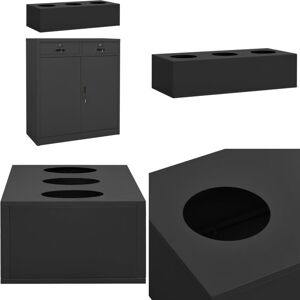 VIDAXL Armario De Oficina Con Macetero Acero Antracita 90x40x125 Cm - Jardinera - Almacenamiento VIDAXL Armario De Oficina Con Macetero Acero Antracita 90x40x125 Cm - Jardinera - Almacenamiento