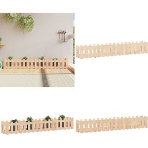 VIDAXL Arriate Elevado Jardín Con Valla Madera Maciza Pino 200x30x30cm - Jardín - Madera Maciza VIDAXL Arriate Elevado Jardín Con Valla Madera Maciza Pino 200x30x30cm - Jardín - Madera Maciza