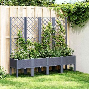 Jardinera Con Enrejado Pp Azul Gris 160x40x142 Cm Vidaxl Jardinera Con Enrejado Pp Azul Gris 160x40x142 Cm Vidaxl