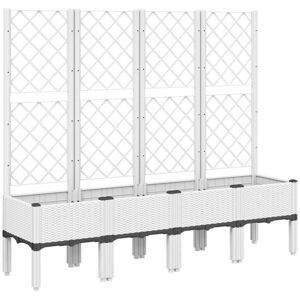Jardinera Con Enrejado Pp Blanco 160x40x142 Cm Vidaxl Jardinera Con Enrejado Pp Blanco 160x40x142 Cm Vidaxl