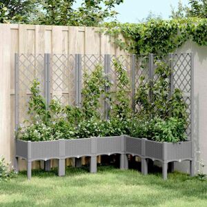Jardinera Con Enrejado Pp Gris Claro 160x120x142 Cm Vidaxl Jardinera Con Enrejado Pp Gris Claro 160x120x142 Cm Vidaxl