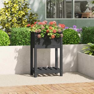 Jardinera de madera de pino macizo con estante - Maceta Jardinera de madera de pino macizo con estante - Maceta