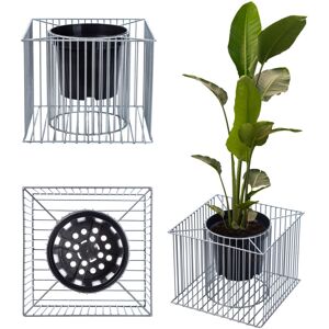 Kadax - Cesta Para Plantas De Acero Galvanizado, Cesta De Gas, Maceta Para Exteriores 48 X 48 X 39 Cm Plata Kadax - Cesta Para Plantas De Acero Galvanizado, Cesta De Gas, Maceta Para Exteriores 48 X 48 X 39 Cm Plata