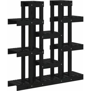 Soporte Para Plantas Madera Maciza Pino Negro 104,5x25x109,5 Cm Vidaxl Soporte Para Plantas Madera Maciza Pino Negro 104,5x25x109,5 Cm Vidaxl