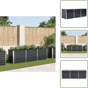 VIDAXL The Living Store Arriate De Acero Galvanizado Gris Antracita 240x80x77 Cm - Huerto De Acero VIDAXL The Living Store Arriate De Acero Galvanizado Gris Antracita 240x80x77 Cm - Huerto De Acero