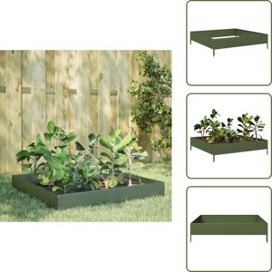 Contenedor De Compost - Vidaxl Arriate De Acero Verde Oliva 100x100x26 Cm - Jardín Al Aire Libre Contenedor De Compost - Vidaxl Arriate De Acero Verde Oliva 100x100x26 Cm - Jardín Al Aire Libre