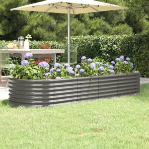 vidaXL Cama de jardín - Acero recubierto de polvo - Gris - Cama de jardín vidaXL Cama de jardín - Acero recubierto de polvo - Gris - Cama de jardín