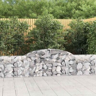 Cestas de gaviones arqueadas vidaXL - 20 uds - 300x30x60/80 cm - Hierro galvanizado Cestas de gaviones arqueadas vidaXL - 20 uds - 300x30x60/80 cm - Hierro galvanizado