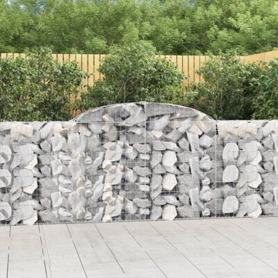 vidaXL Cestas de Gabbioni Arqueadas 8 pz - Muro de Piedras para Jardín vidaXL Cestas de Gabbioni Arqueadas 8 pz - Muro de Piedras para Jardín