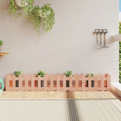 vidaXL Cama Elevada con Cerca de Piquetes 200x30x30 cm Madera vidaXL Cama Elevada con Cerca de Piquetes 200x30x30 cm Madera