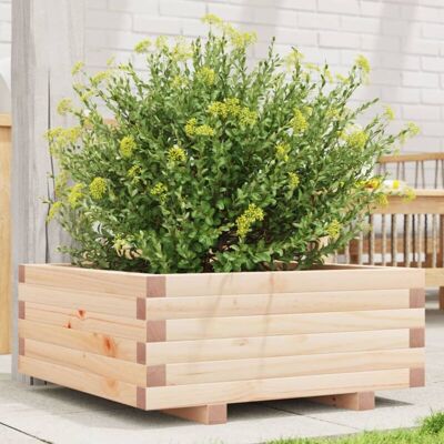 vidaXL Jardinera de madera maciza de pino 60x60x26,5 cm - Jardín Macetero vidaXL Jardinera de madera maciza de pino 60x60x26,5 cm - Jardín Macetero