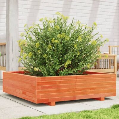 Jardinera de madera maciza de pino marrón cera 90x90x26,5 cm vidaXL - Jardinera Jardinera de madera maciza de pino marrón cera 90x90x26,5 cm vidaXL - Jardinera