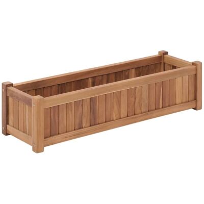 VIDAXL - Caja de flores de madera de teca con patas - Jardín, balcón, patio VIDAXL - Caja de flores de madera de teca con patas - Jardín, balcón, patio