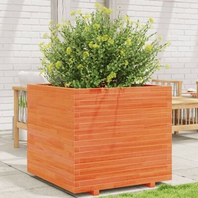 Jardinera de madera maciza de pino marrón cera 80x80x72 cm - Macetero Jardinera de madera maciza de pino marrón cera 80x80x72 cm - Macetero