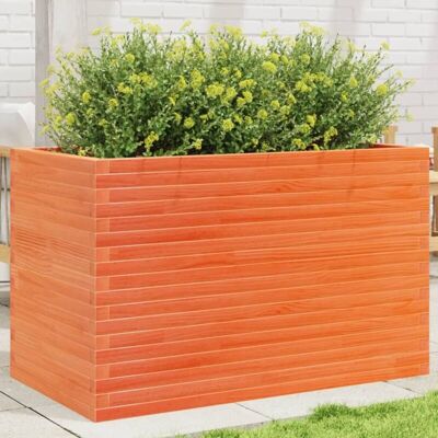 Jardinera madera maciza de pino marrón cera 110x60x68,5 cm - Jardinera Jardinera madera maciza de pino marrón cera 110x60x68,5 cm - Jardinera
