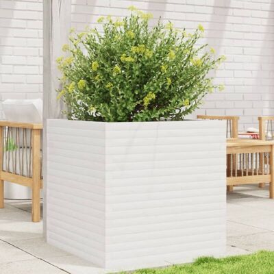 vidaXL Jardinera Blanca 70x70x68.5 cm Madera de Pino Maciza - Jardinera vidaXL Jardinera Blanca 70x70x68.5 cm Madera de Pino Maciza - Jardinera