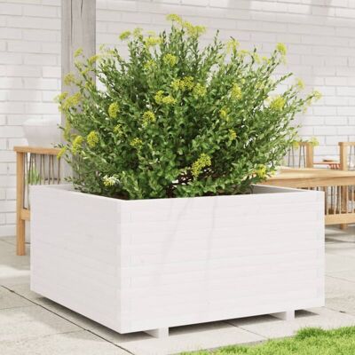 Jardinera vidaXL Blanca Madera de Pino Maciza - Maceta de Jardín Jardinera vidaXL Blanca Madera de Pino Maciza - Maceta de Jardín