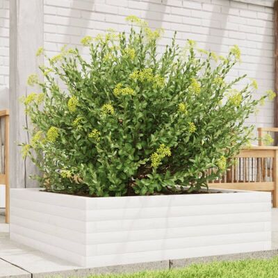Jardinera de madera blanca vidaXL 80x80x23 cm Madera maciza de pino Jardinera de madera blanca vidaXL 80x80x23 cm Madera maciza de pino