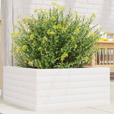 Jardineras de madera de pino blanca vidaXL - Maceta Jardineras de madera de pino blanca vidaXL - Maceta