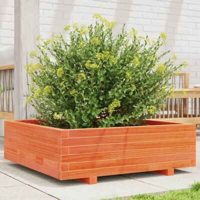 Jardinera de madera maciza de pino marrón cera 80x80x26,5 cm vidaXL - Jardinera Jardinera de madera maciza de pino marrón cera 80x80x26,5 cm vidaXL - Jardinera