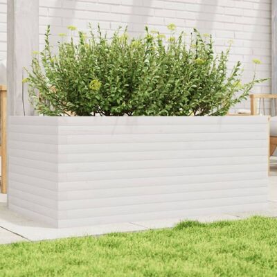 vidaXL Jardinera Blanca 110x60x45.5 cm Madera maciza de pino vidaXL Jardinera Blanca 110x60x45.5 cm Madera maciza de pino