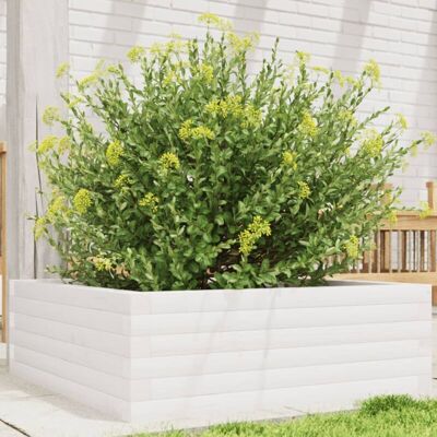 Jardinera de madera maciza de pino blanca 70x70x23 cm vidaXL - Jardinera Jardinera de madera maciza de pino blanca 70x70x23 cm vidaXL - Jardinera