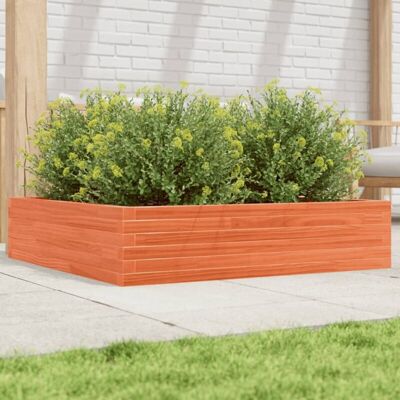 Jardinera de madera maciza de pino marrón cera 100x100x23 cm vidaXL - Jardinera Jardinera de madera maciza de pino marrón cera 100x100x23 cm vidaXL - Jardinera