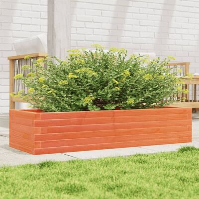 Jardinera de madera maciza de pino marrón cera 110x40x23 cm vidaXL - Jardineras Jardinera de madera maciza de pino marrón cera 110x40x23 cm vidaXL - Jardineras