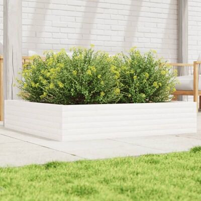 Jardinera de madera maciza blanca 110x110x23 cm vidaXL - Jardinera Jardinera de madera maciza blanca 110x110x23 cm vidaXL - Jardinera