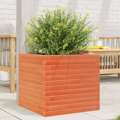 Vidaxl - Jardinera madera maciza de pino marrón cera 50x50x45,5 cm Marrón - Jardinera Vidaxl - Jardinera madera maciza de pino marrón cera 50x50x45,5 cm Marrón - Jardinera